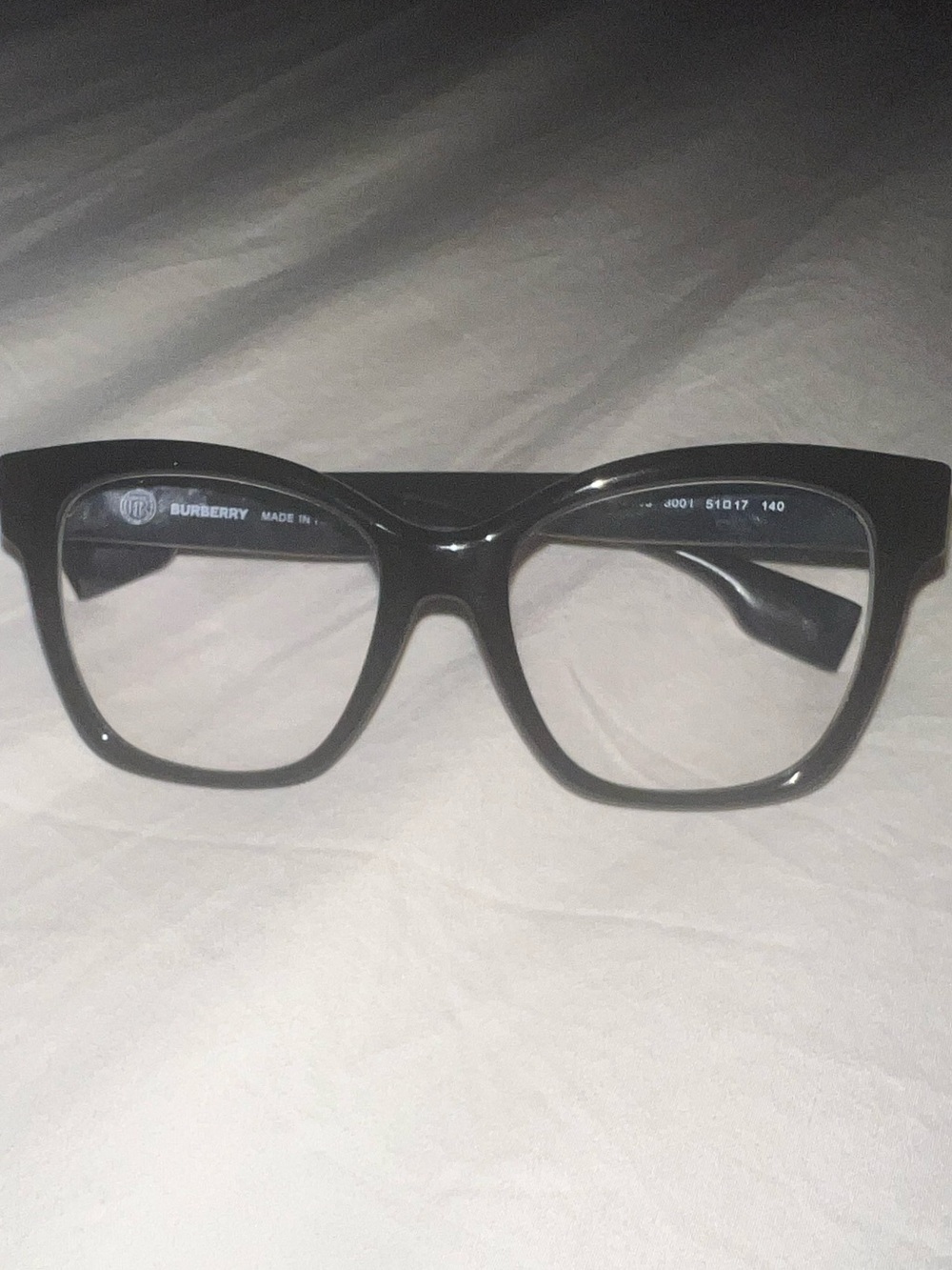 Burberry Glossy Black Oversized Square Glasses